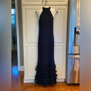 Catherine Regehr T-Neck Bias Sheath with Spiral Hem